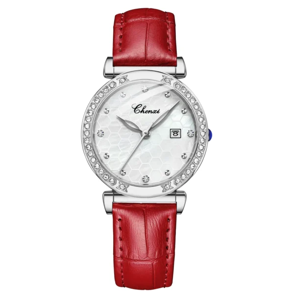 CHENXI Women Watch Fashion Rose Gold Waterproof Top Brand Quartz Watch Ladies Leather Calendar Wrist Watches Gift for Women 14