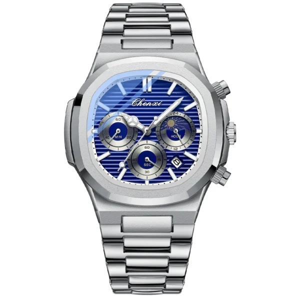 CHENXI Stainless Steel Watches for Mens Creative Fashion Luminous Dial with Chronograph Clock Male Casual Quartz Wristwatches 10