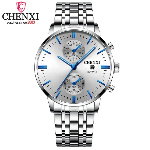 CHENXI Luxury Quartz Watches For Men Stainless Steel Analog Wrist Watch Luminous Waterproof Fashion Date Clock Relogio Masculino 8