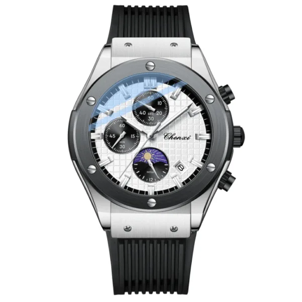 Chenxi 944 Luxury Black Watch for Man Quartz Sports Silicone Men Watch Waterproof Luminous Chronograph Men's Watches Clock Reloj 9