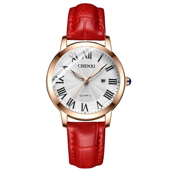 CHENXI Leather Quartz Ladies Watches Top Brand Luxury Casual Watch for Women Waterproof Fashion Leather Analog Womens Wristwatch 7