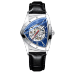 Luxury Triangle Dial Men's Skeleton Watch - Leather & Automatic