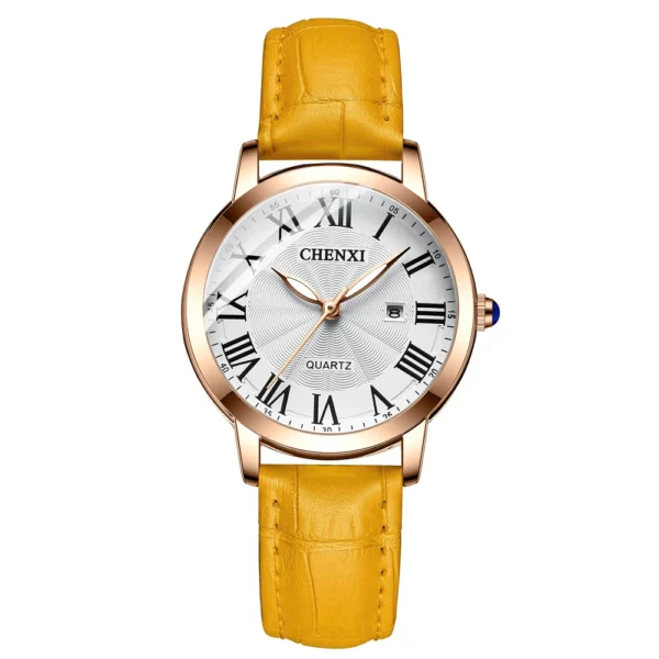 CHENXI Leather Quartz Ladies Watches Top Brand Luxury Casual Watch for Women Waterproof Fashion Leather Analog Womens Wristwatch 10