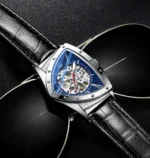Luxury Triangle Dial Men's Skeleton Watch - Leather & Automatic 3