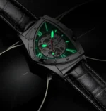 Luxury Triangle Dial Men's Skeleton Watch - Leather & Automatic 6