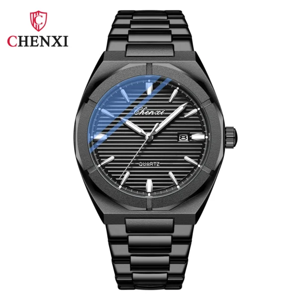 Luxury Quartz Men's Watches Classic Textured Dials Stainless Steel Waterproof Men Watches Fashion Luminous Calendar Wristwatch 9