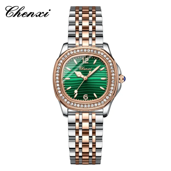 CHENXI Top Brand Luxury Rhinestone Women Watches Dress Waterproof Luminous Quartz Ladies Watch Square Wristwatch Female Reloj 15
