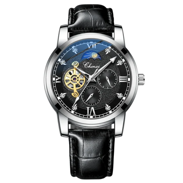 CX-8859 CHENXI Luxury Brand Watch Men Automatic Mechanical Tourbillon Clock Waterproof Leather Business Wristwatches Relogio 8