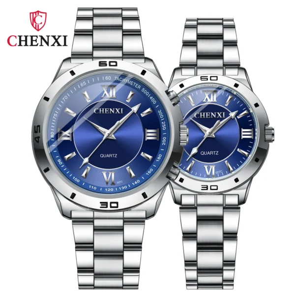 CHENXI Watches for Men Stainless Steel Silver Quartz Wristwatches Fashion Clock Women Casual Business Couple Watch 8