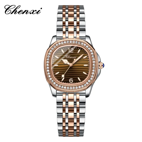 CHENXI Top Brand Luxury Rhinestone Women Watches Dress Waterproof Luminous Quartz Ladies Watch Square Wristwatch Female Reloj 16