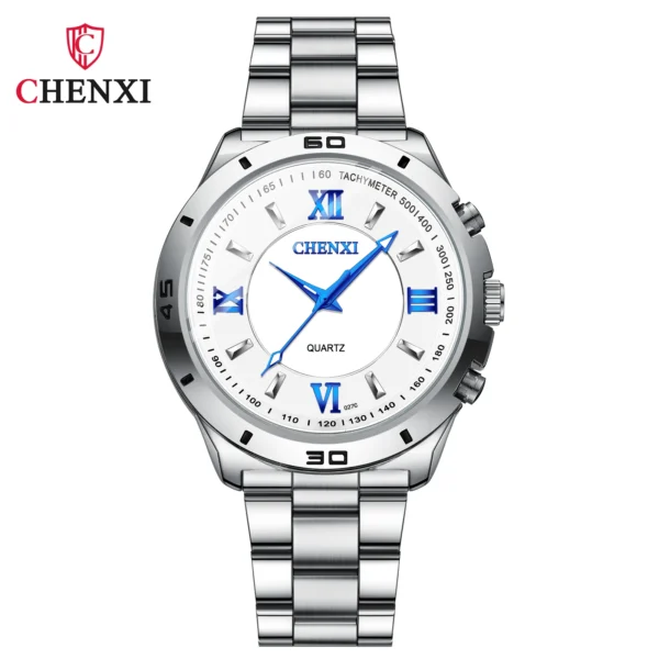 CHENXI Watches for Men Stainless Steel Silver Quartz Wristwatches Fashion Clock Women Casual Business Couple Watch 13