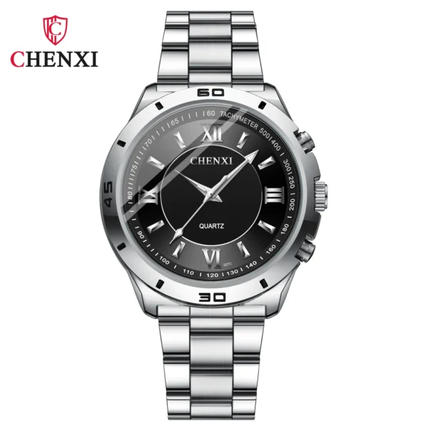 CHENXI Watches for Men Stainless Steel Silver Quartz Wristwatches Fashion Clock Women Casual Business Couple Watch 9