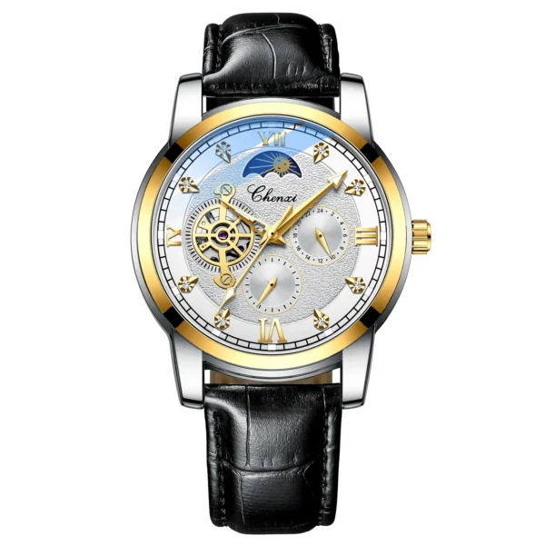 CX-8859 CHENXI Luxury Brand Watch Men Automatic Mechanical Tourbillon Clock Waterproof Leather Business Wristwatches Relogio 10