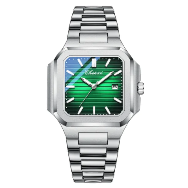 CHENXI Luxury Square Quartz Man Wristwatch Men Watches Waterproof Luminous Date Week Stainless Steel Men's Watch Male 10