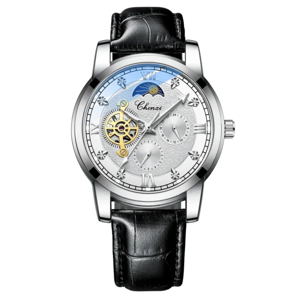 CX-8859 CHENXI Luxury Brand Watch Men Automatic Mechanical Tourbillon Clock Waterproof Leather Business Wristwatches Relogio 12