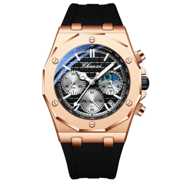 CHENXI Men's Luxury Chronograph Sport Quartz Watch Waterproof Luminous Silicone Strap Fashion Relogio Masculino for Gentlemen 7