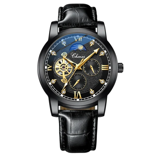 CX-8859 CHENXI Luxury Brand Watch Men Automatic Mechanical Tourbillon Clock Waterproof Leather Business Wristwatches Relogio 11