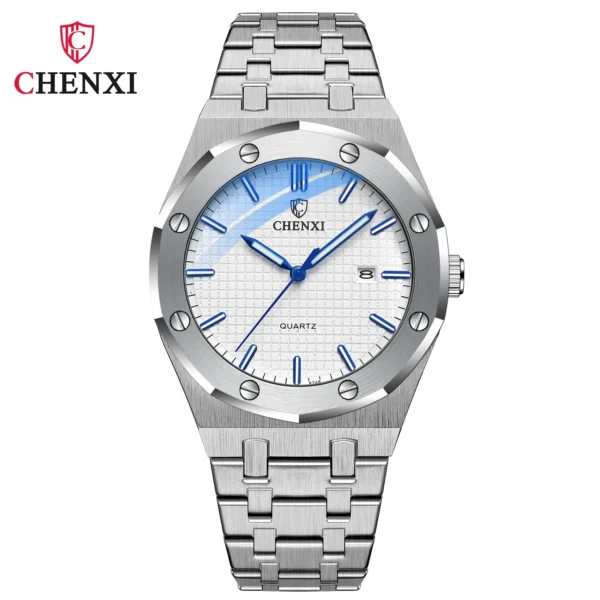 Mens Wacthes High Quality Waterproof Calendar Quartz Watch Men Original Stainless Steel Fashion Luminous Wristwatch Gifts Men 9