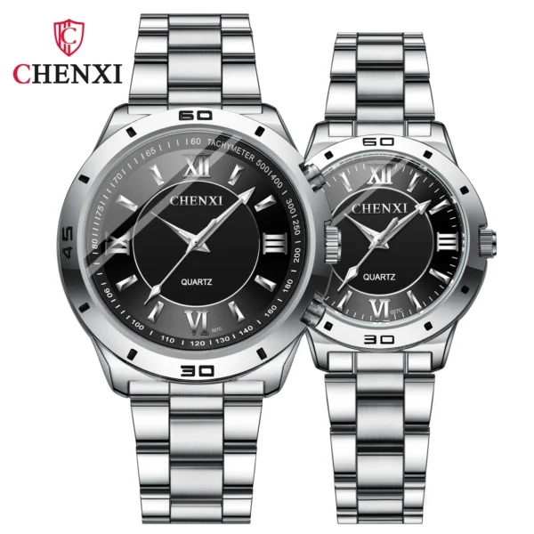 CHENXI Watches for Men Stainless Steel Silver Quartz Wristwatches Fashion Clock Women Casual Business Couple Watch 15