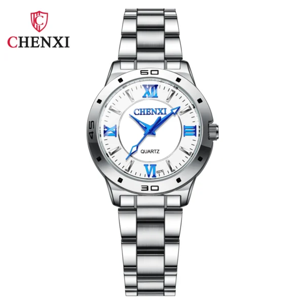 CHENXI Watches for Men Stainless Steel Silver Quartz Wristwatches Fashion Clock Women Casual Business Couple Watch 14