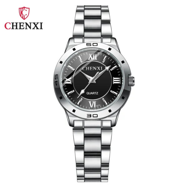 CHENXI Watches for Men Stainless Steel Silver Quartz Wristwatches Fashion Clock Women Casual Business Couple Watch 10